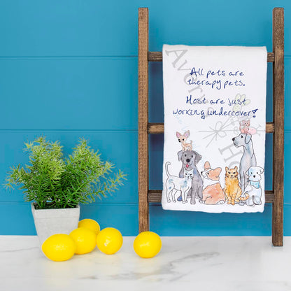 Pet Therapist Tea Towel – Funny Animal Lover Gift