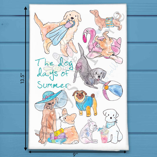 Dog Days of Summer Tea Towel – Poolside Pet Decor