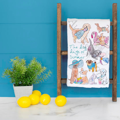 Dog Days of Summer Tea Towel – Poolside Pet Decor