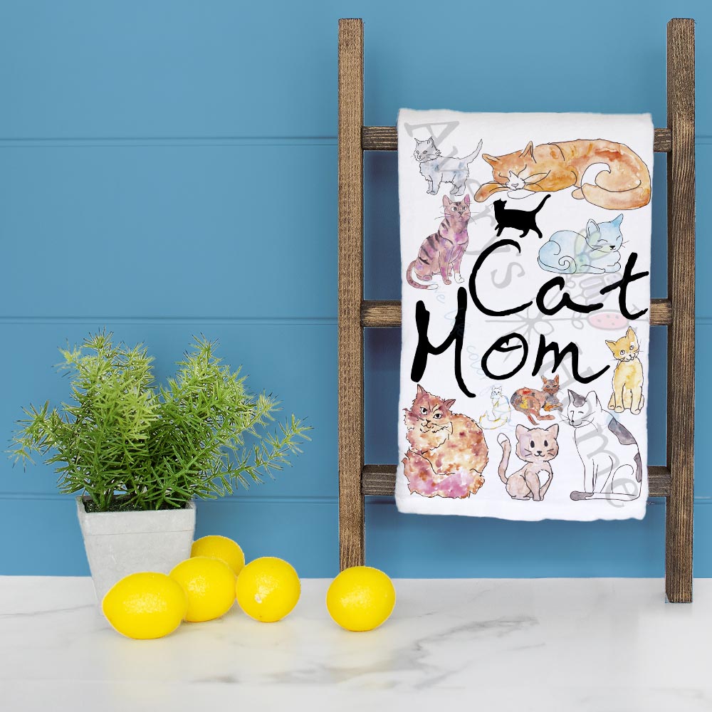 Cat Mom Tea Towel – Mother's Day Gift for Feline Moms