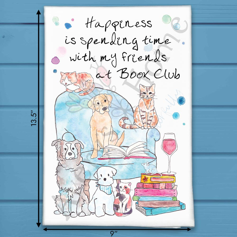 Book Club Tea Towel – Cozy Reads & Pet Humor