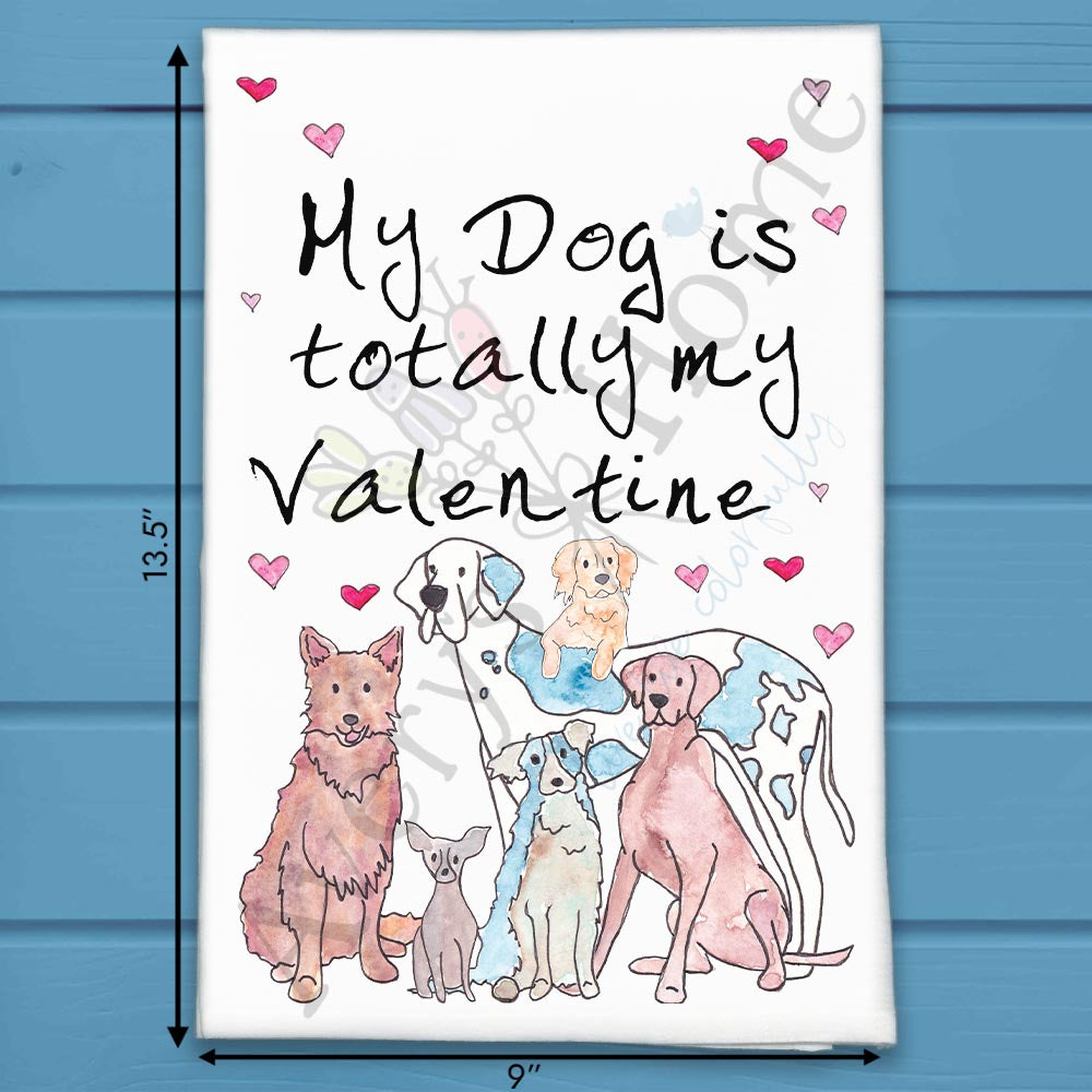 Valentine Dog Tea Towel – Puppy Love Gift