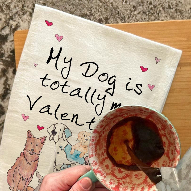 Valentine Dog Tea Towel – Puppy Love Gift