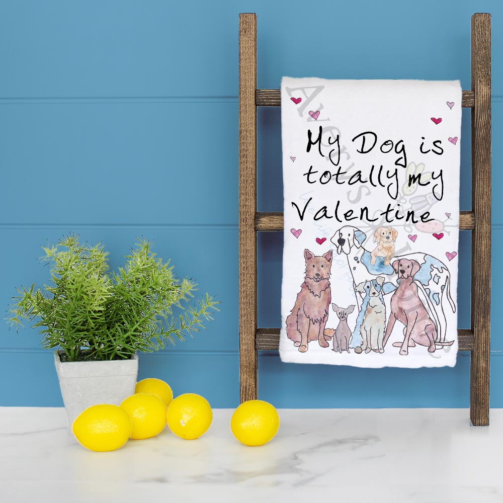 Valentine Dog Tea Towel – Puppy Love Gift