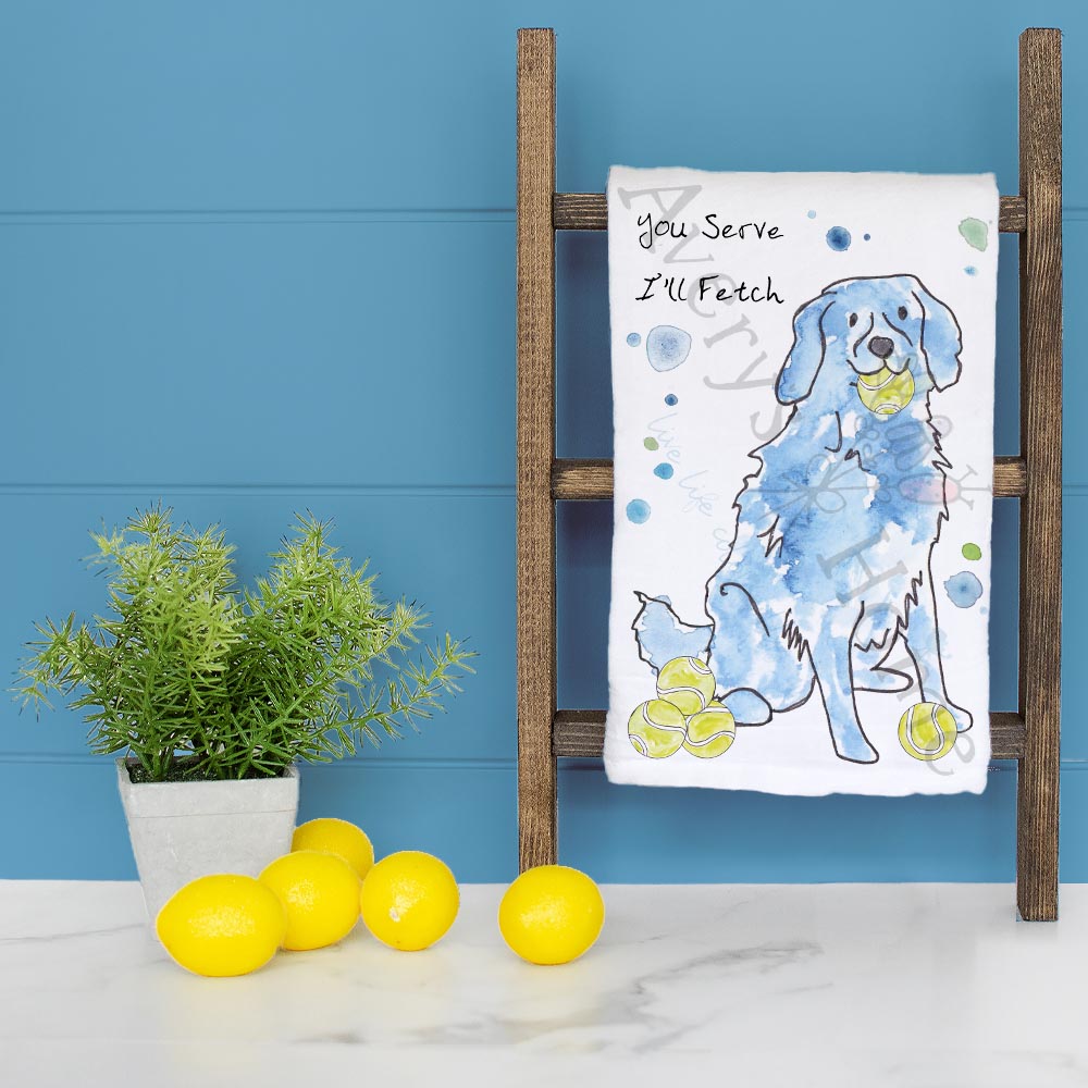 Dog & Tennis Tea Towel – Match Point Humor