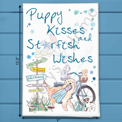 Beach Dog Tea Towel – Puppy Kisses Coastal Decor