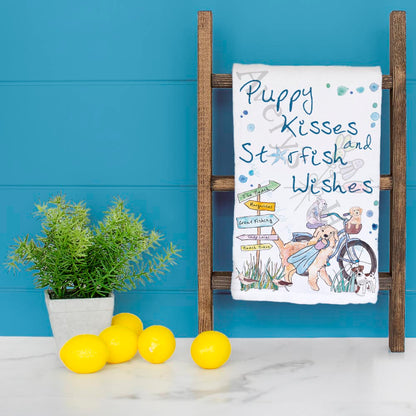 Beach Dog Tea Towel – Puppy Kisses Coastal Decor