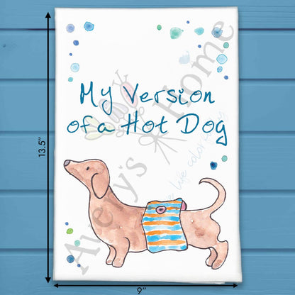 Dachshund Beach Tea Towel – Funny Hot Dog Gift