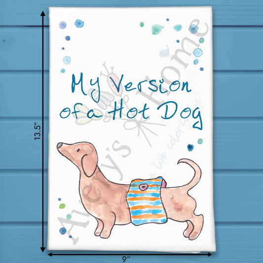 Dachshund Beach Tea Towel – Funny Hot Dog Gift