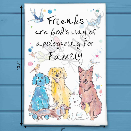 Friends & Family Dog Tea Towel – Faith & Fur Quote