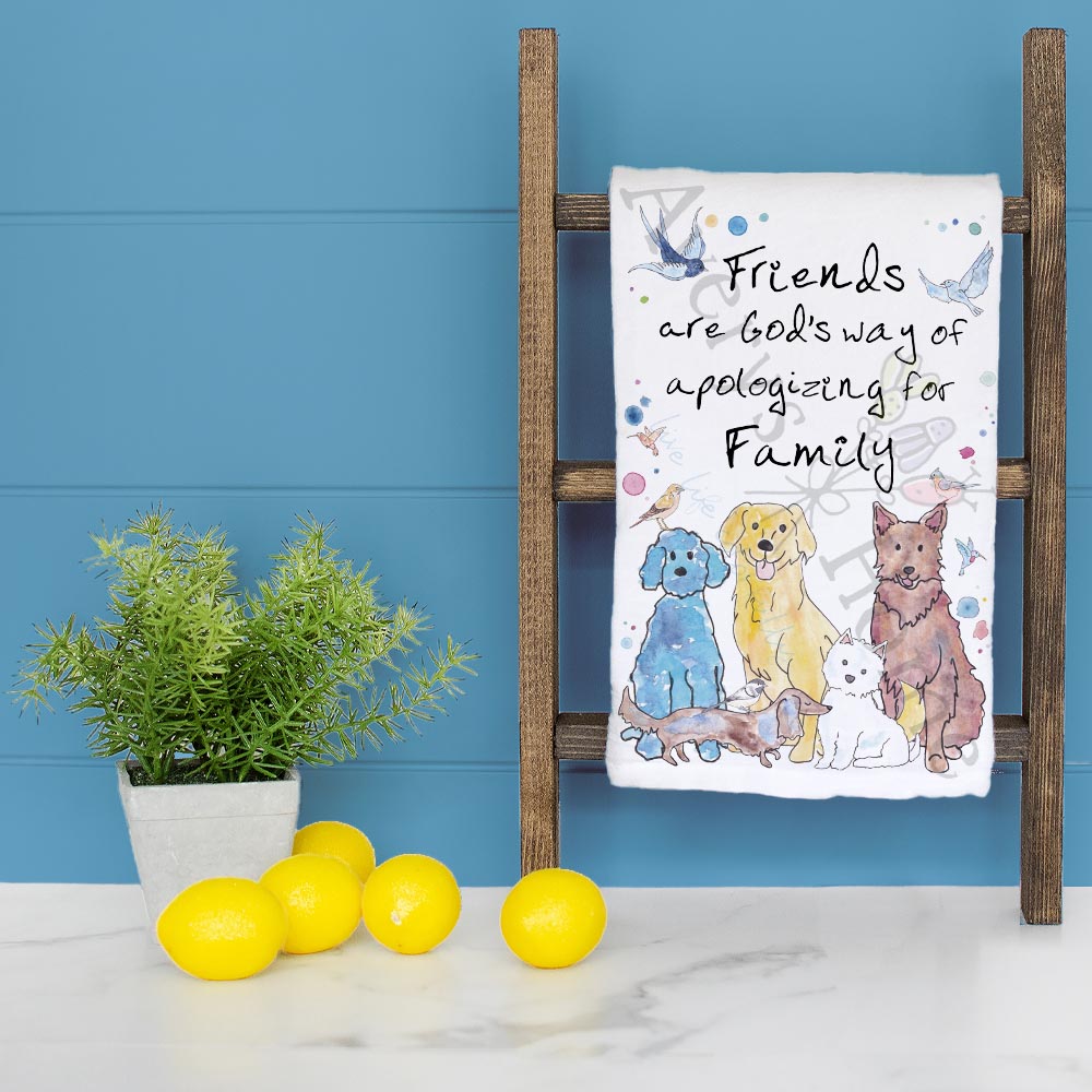 Friends & Family Dog Tea Towel – Faith & Fur Quote