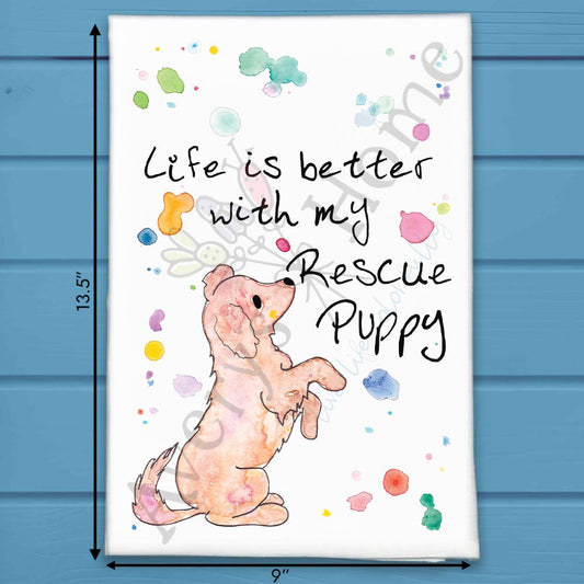 Rescue Puppy Dish Towel