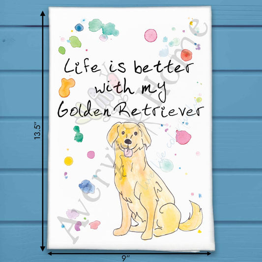 Golden Retriever Tea Towel