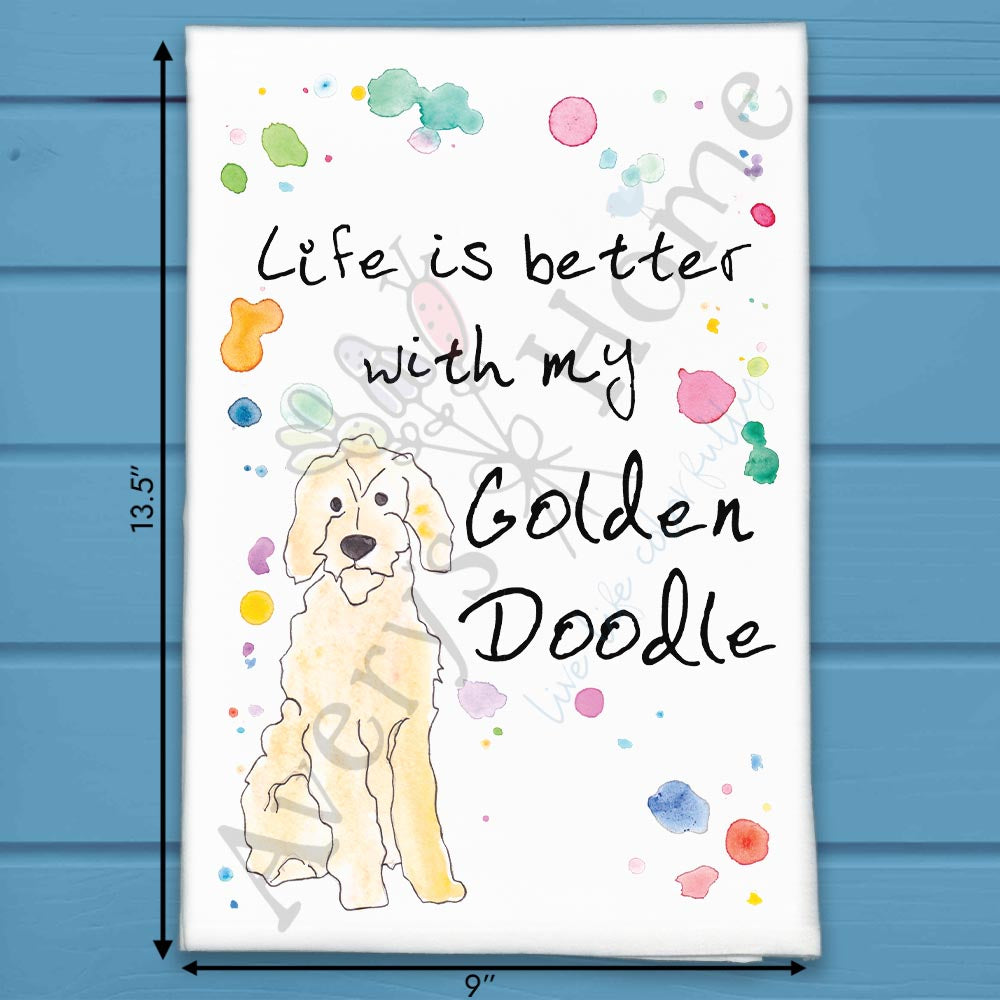 Goldendoodle Tea Towel – Fuzzy Sunshine Gift