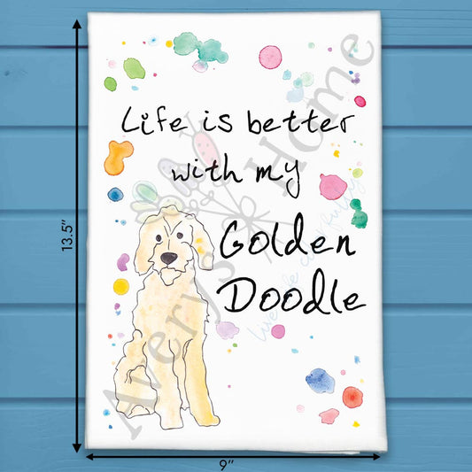 Goldendoodle Tea Towel – Fuzzy Sunshine Gift