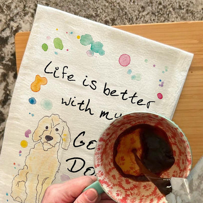 Goldendoodle Tea Towel – Fuzzy Sunshine Gift