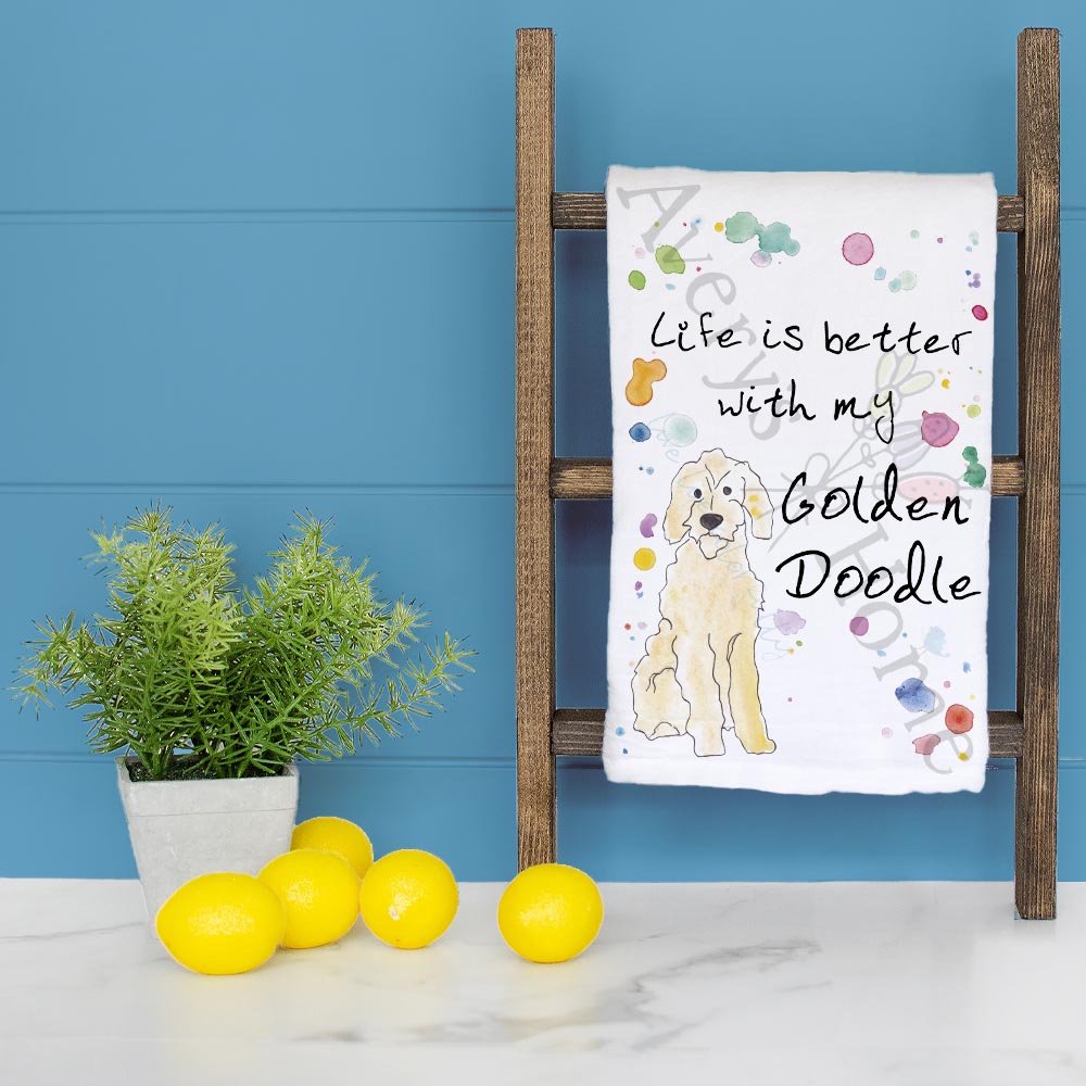 Goldendoodle Tea Towel – Fuzzy Sunshine Gift