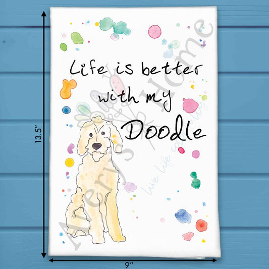Doodle Dog Tea Towel – Curly Companion Decor
