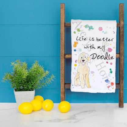Doodle Dog Tea Towel – Curly Companion Decor