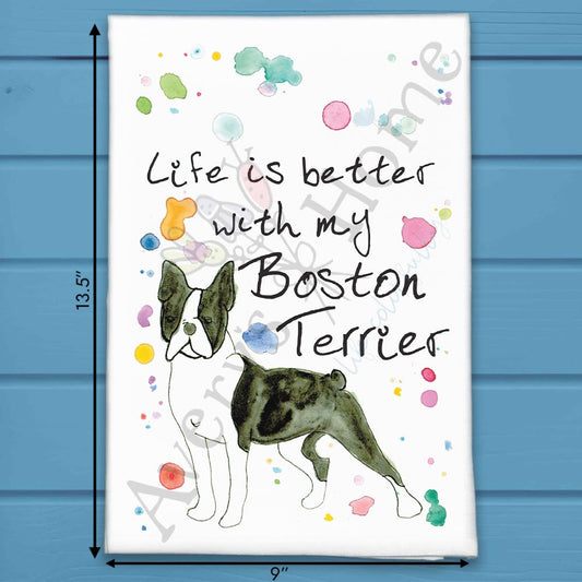 Boston Terrier Tea Towel – Bug Eyes & Charm