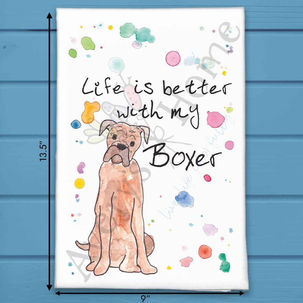 Boxer Dog Tea Towel – Wiggle Butt Decor Gift