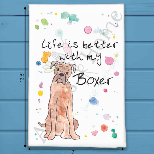 Boxer Dog Tea Towel – Wiggle Butt Decor Gift