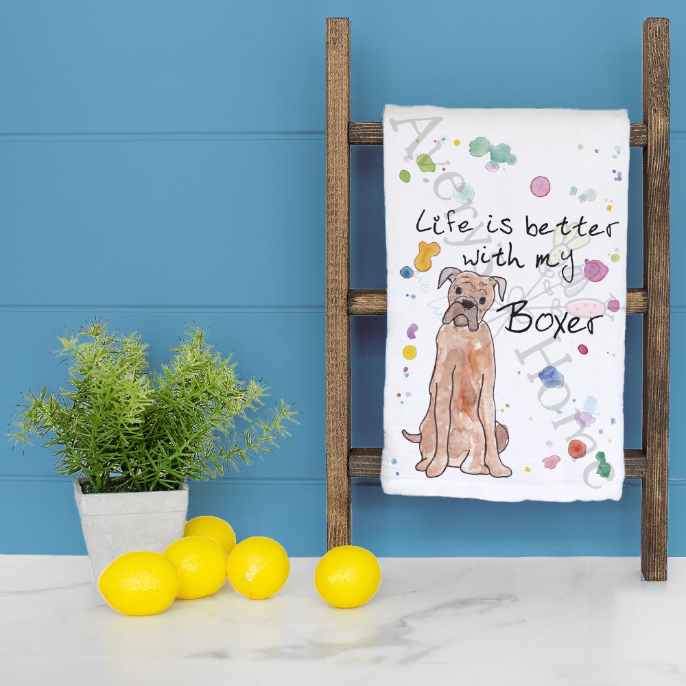 Boxer Dog Tea Towel – Wiggle Butt Decor Gift