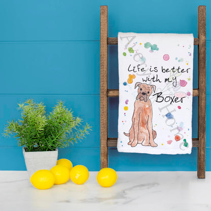 Boxer Dog Tea Towel – Wiggle Butt Decor Gift