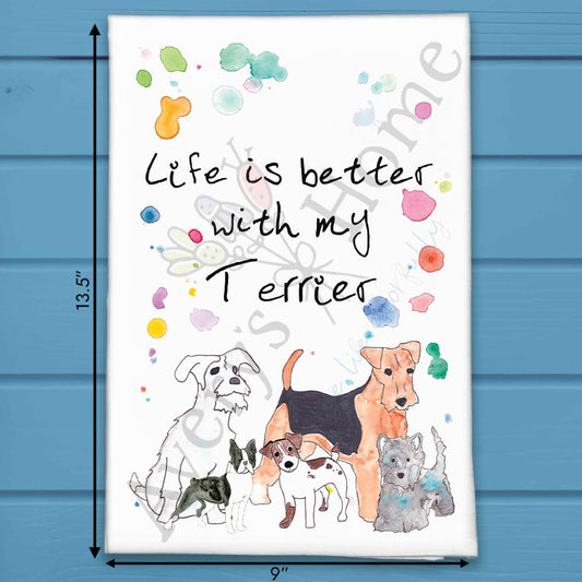 Terrier Tea Towel – Spunky Pup Kitchen Gift