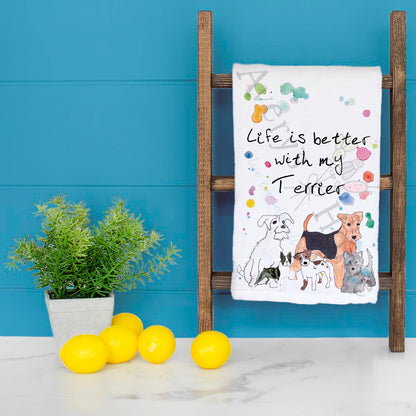 Terrier Tea Towel – Spunky Pup Kitchen Gift