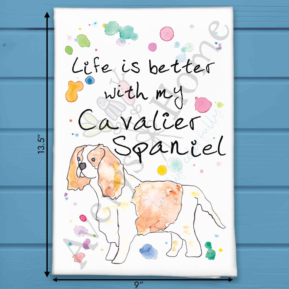 Cavalier Spaniel Tea Towel – Sweet Lap Dog Decor