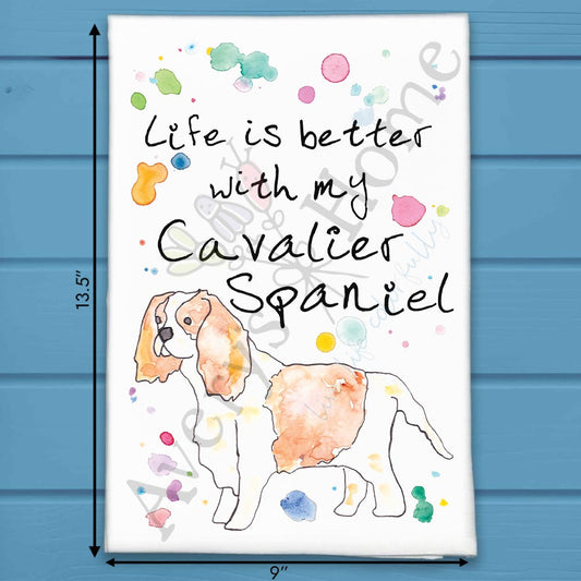 Cavalier Spaniel Tea Towel – Sweet Lap Dog Decor