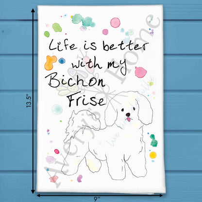 Bichon Frise Tea Towel – Snowball Pup Decor