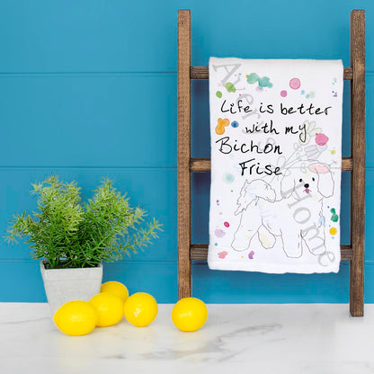 Bichon Frise Tea Towel – Snowball Pup Decor
