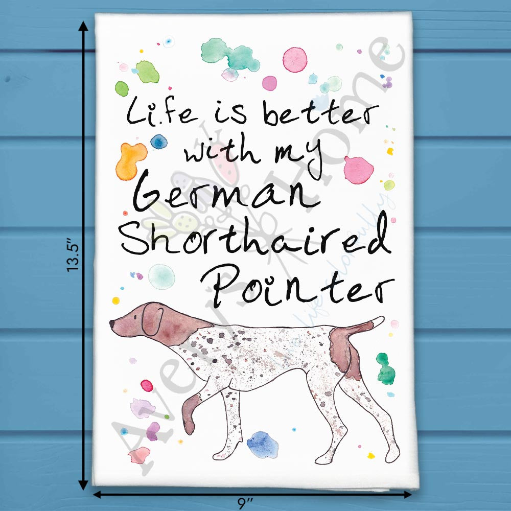 German Pointer Tea Towel – Hunting Dog Heart