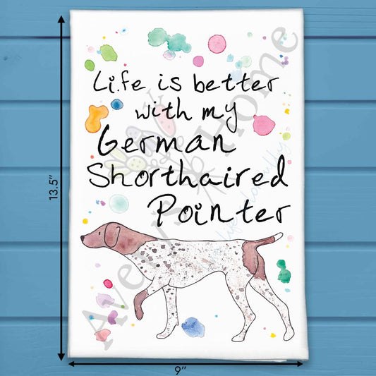 German Pointer Tea Towel – Hunting Dog Heart
