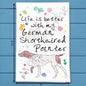 German Pointer Tea Towel – Hunting Dog Heart