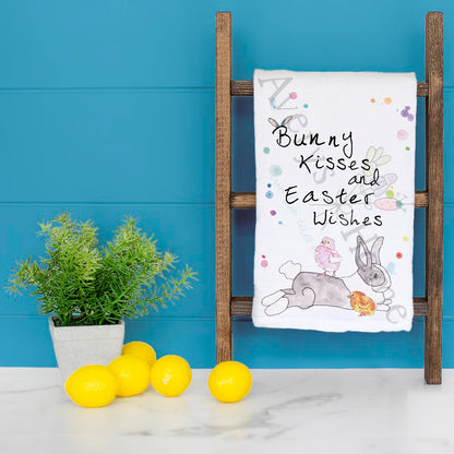 Bunny Kisses Tea Towel – Easter Wishes Gift
