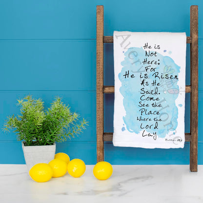 He Is Risen Tea Towel – Easter Faith Decor