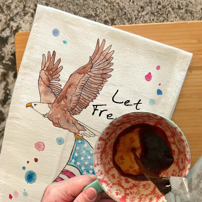 Let Freedom Ring Tea Towel – Patriotic Holiday Decor