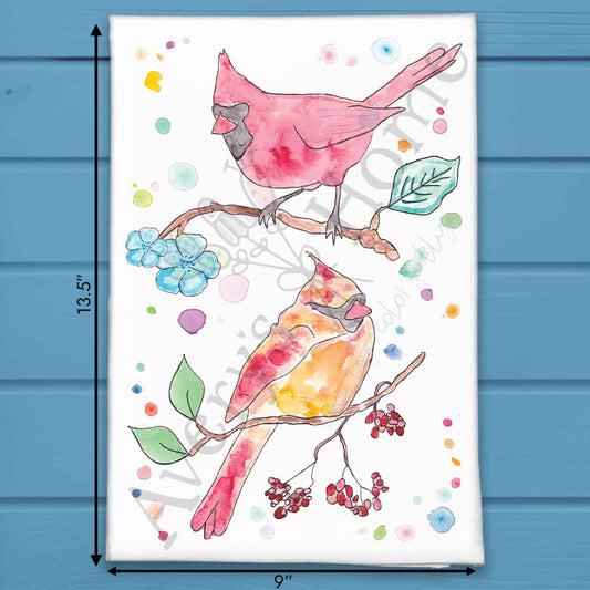 Spring Cardinal Tea Towel – Nature Decor Gift