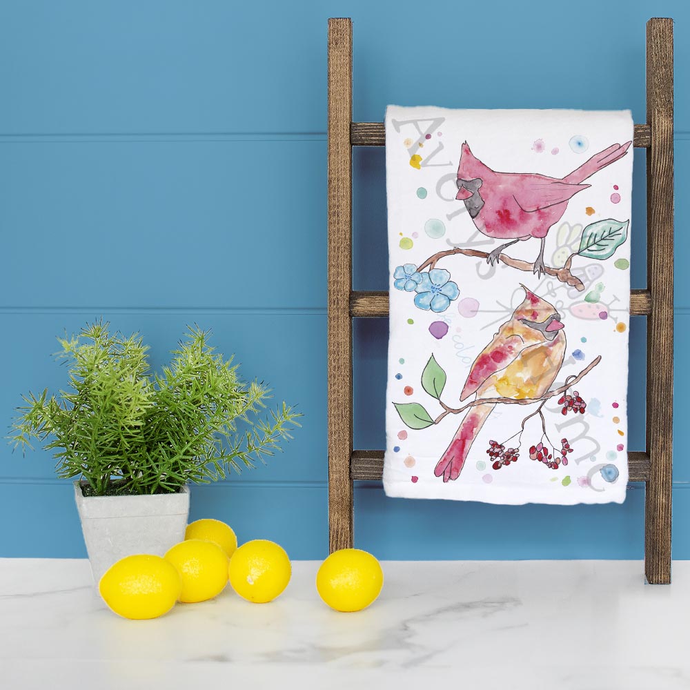 Spring Cardinal Tea Towel – Nature Decor Gift
