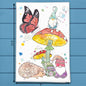 Gnome & Hedgehog Tea Towel – Cute Garden Gift