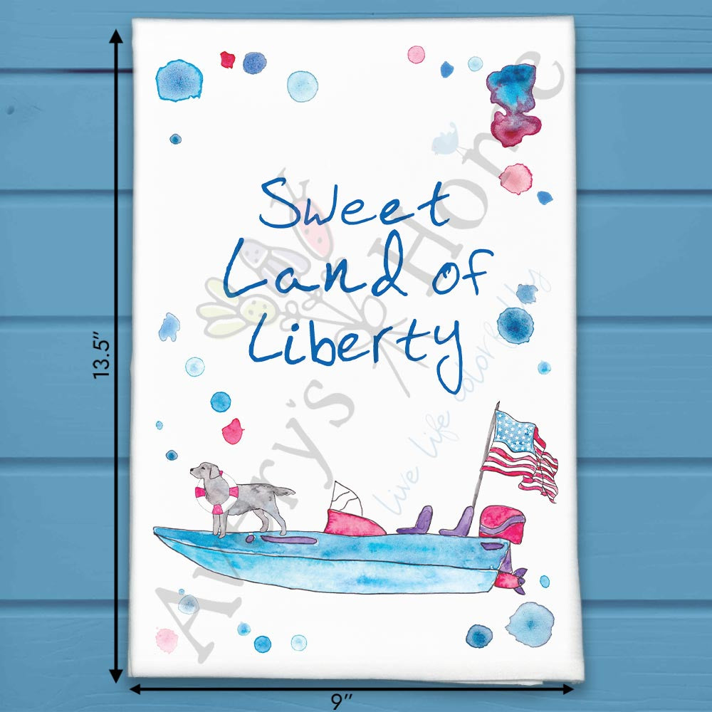 Sweet Land of Liberty Tea Towel – Patriotic Decor