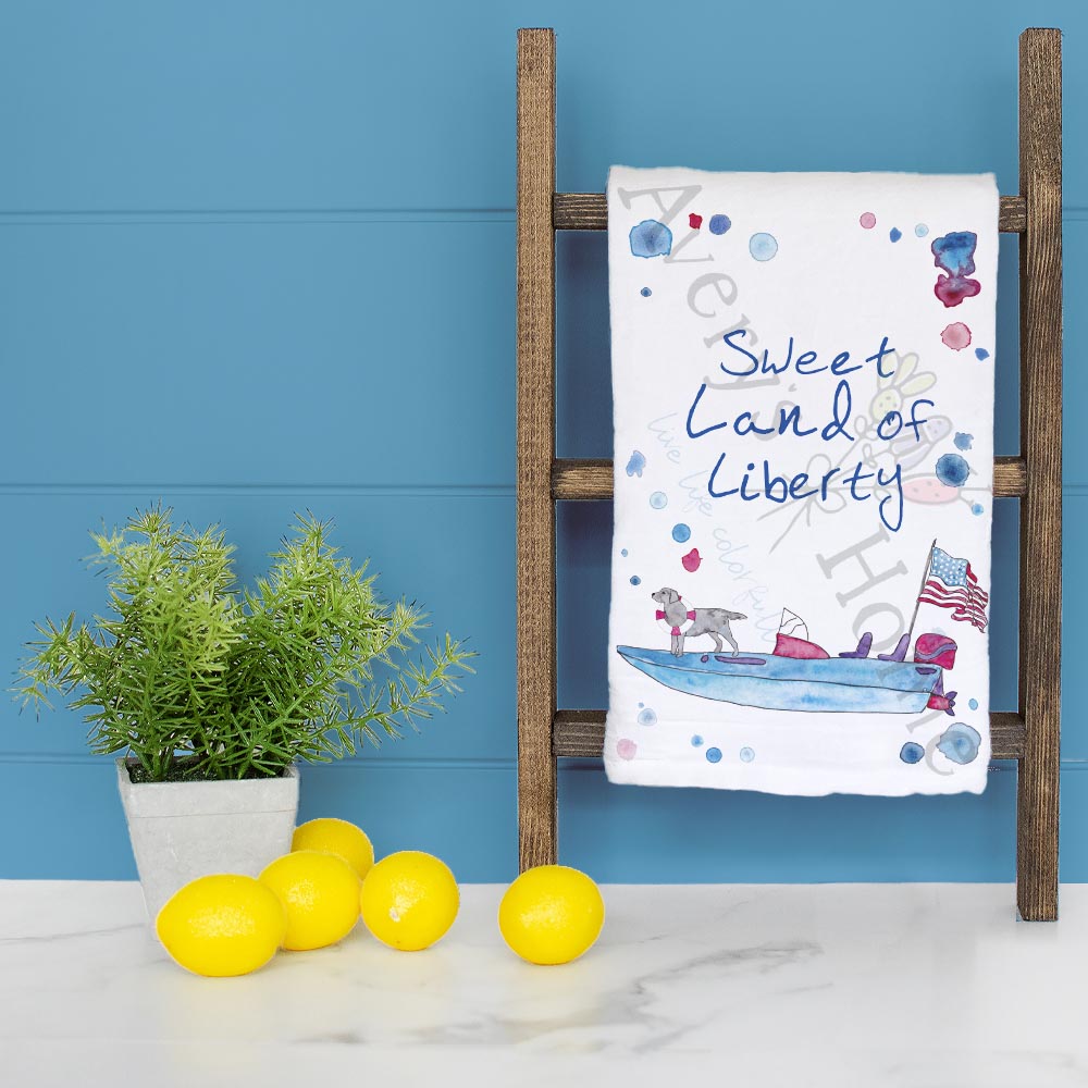 Sweet Land of Liberty Tea Towel – Patriotic Decor