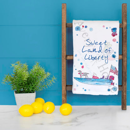 Sweet Land of Liberty Tea Towel – Patriotic Decor