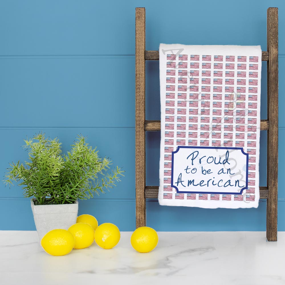 Proud To Be American Tea Towel – Flag Decor Gift