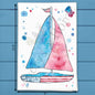 USA Sailboat Tea Towel – Nautical Patriotic Decor