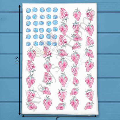 Flag & Berries Tea Towel – Fourth of July Kitchen Gift