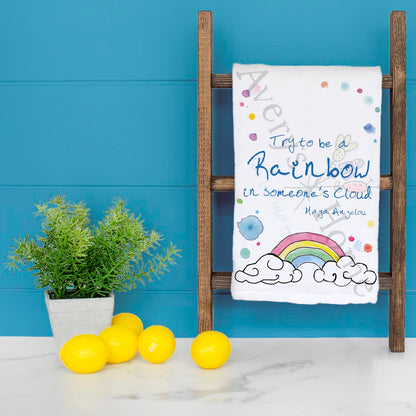 Be a Rainbow Tea Towel – Uplifting Cheerful Decor
